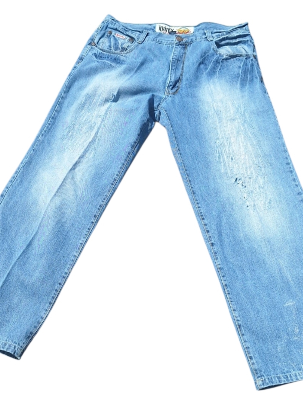 Avirex  Jeans Classics Y2K Oversize Distressed/Destroyed Fits 38X32 Hemmed baggy